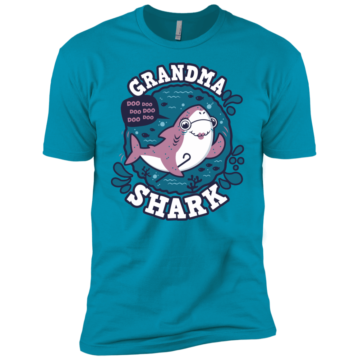 T-Shirts Turquoise / YXS Shark Family trazo - Grandma Boys Premium T-Shirt