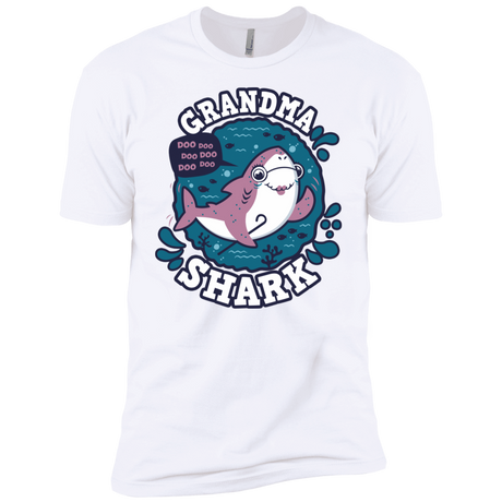 T-Shirts White / YXS Shark Family trazo - Grandma Boys Premium T-Shirt