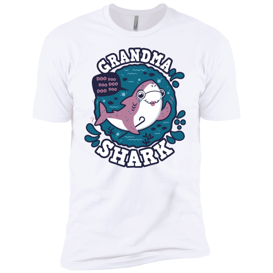 T-Shirts White / YXS Shark Family trazo - Grandma Boys Premium T-Shirt