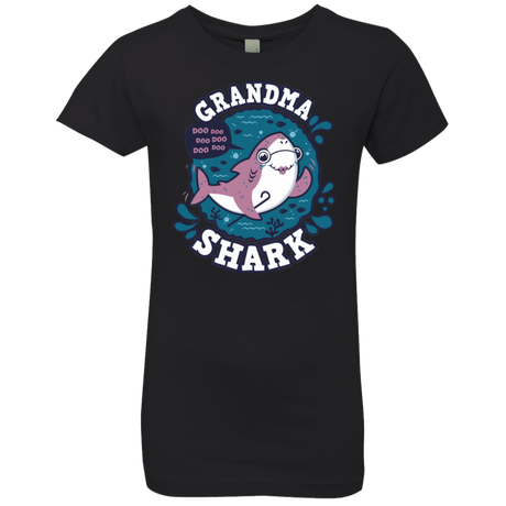 T-Shirts Black / YXS Shark Family trazo - Grandma Girls Premium T-Shirt