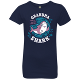 T-Shirts Midnight Navy / YXS Shark Family trazo - Grandma Girls Premium T-Shirt