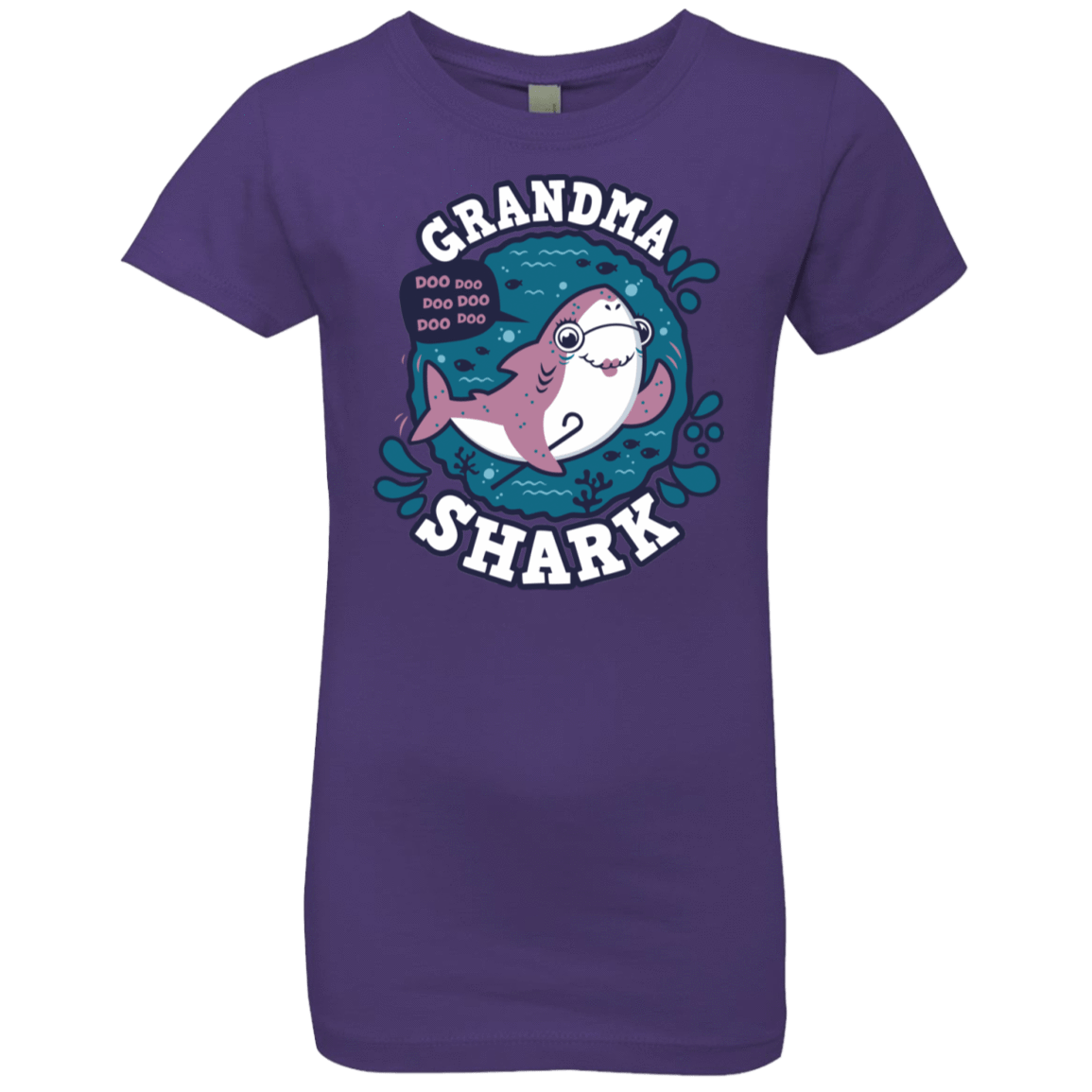 T-Shirts Purple Rush / YXS Shark Family trazo - Grandma Girls Premium T-Shirt