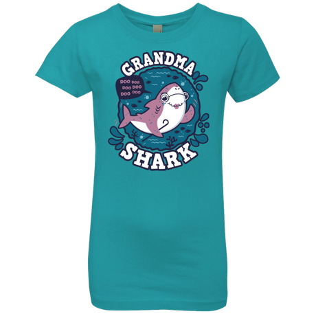 T-Shirts Tahiti Blue / YXS Shark Family trazo - Grandma Girls Premium T-Shirt