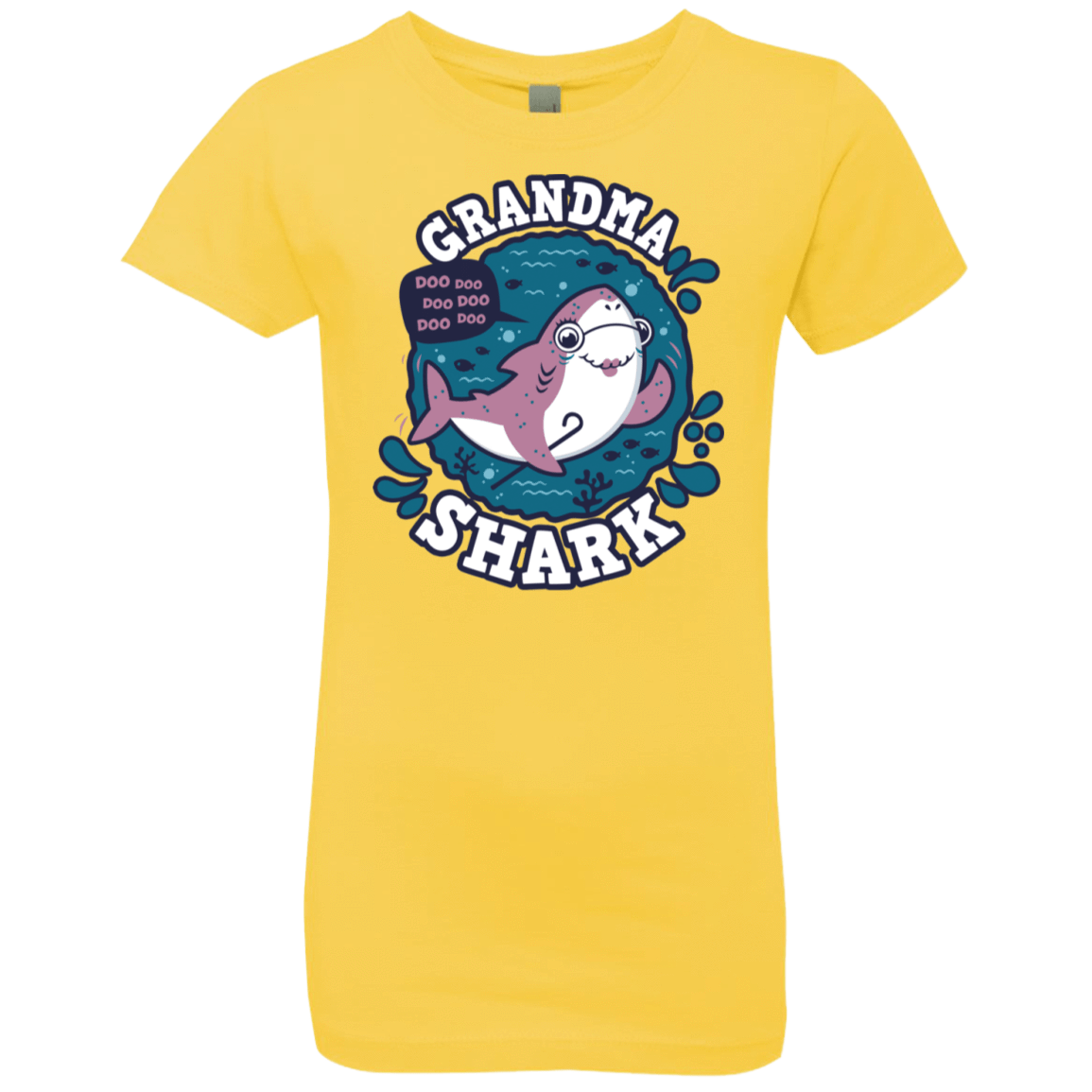 T-Shirts Vibrant Yellow / YXS Shark Family trazo - Grandma Girls Premium T-Shirt