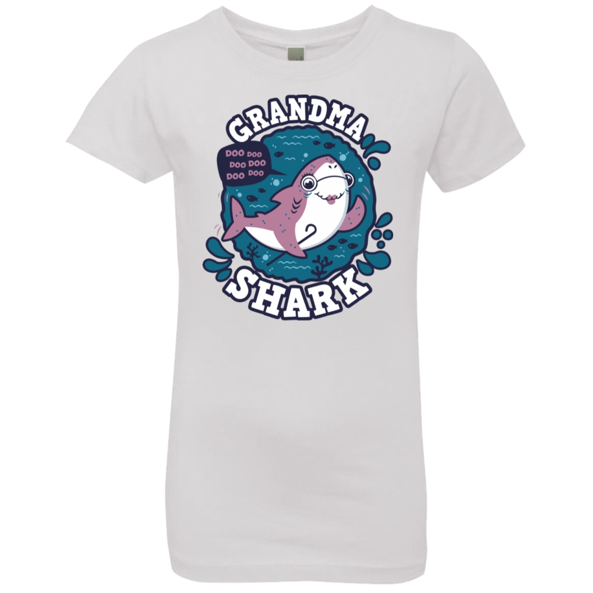T-Shirts White / YXS Shark Family trazo - Grandma Girls Premium T-Shirt