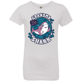T-Shirts White / YXS Shark Family trazo - Grandma Girls Premium T-Shirt