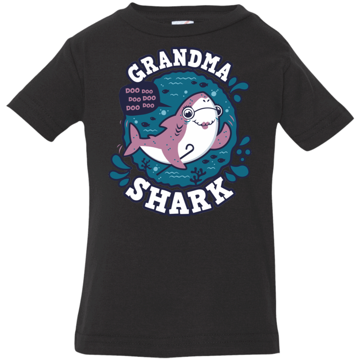 T-Shirts Black / 6 Months Shark Family trazo - Grandma Infant Premium T-Shirt