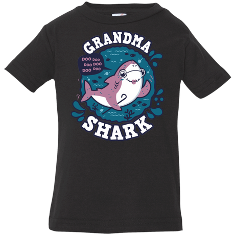 T-Shirts Black / 6 Months Shark Family trazo - Grandma Infant Premium T-Shirt