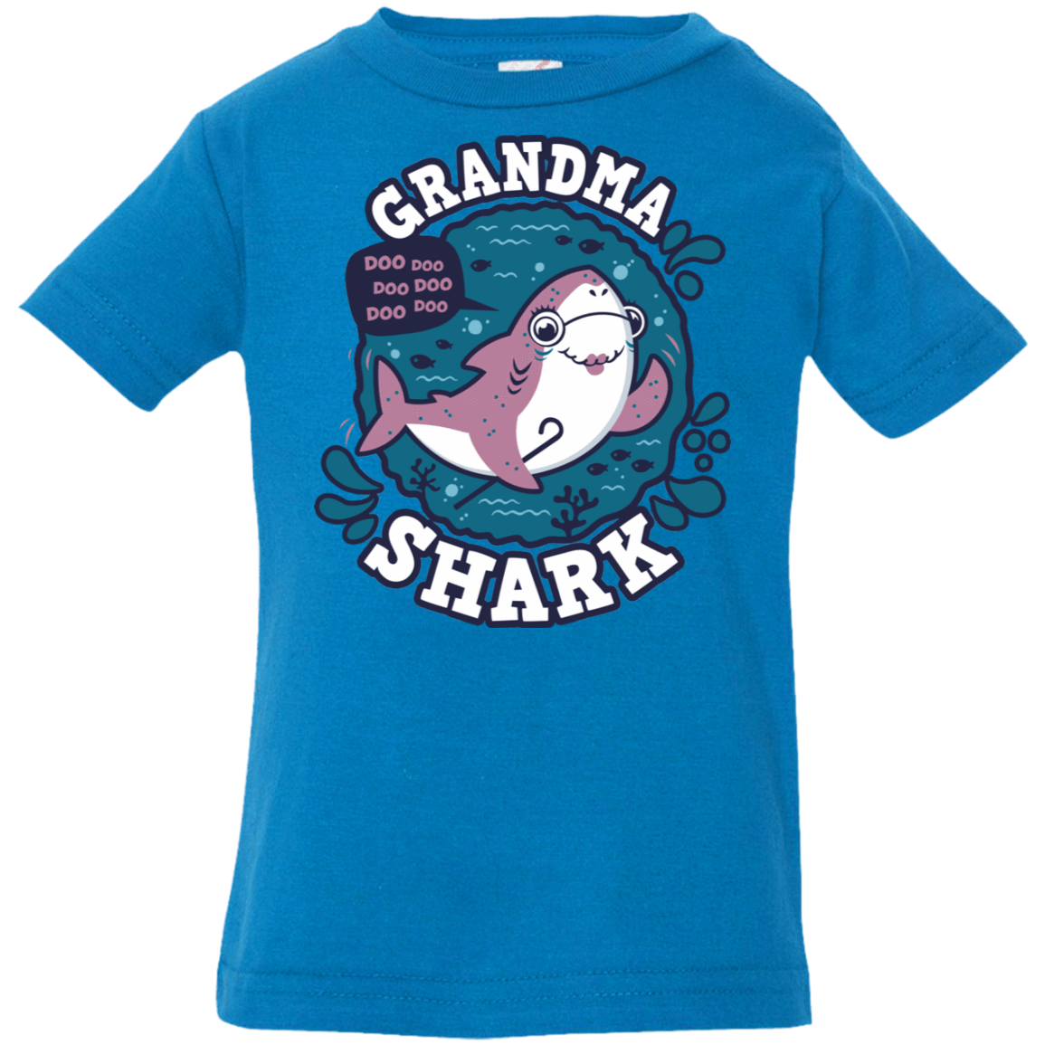 T-Shirts Cobalt / 6 Months Shark Family trazo - Grandma Infant Premium T-Shirt