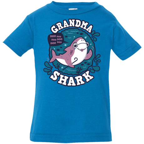 T-Shirts Cobalt / 6 Months Shark Family trazo - Grandma Infant Premium T-Shirt