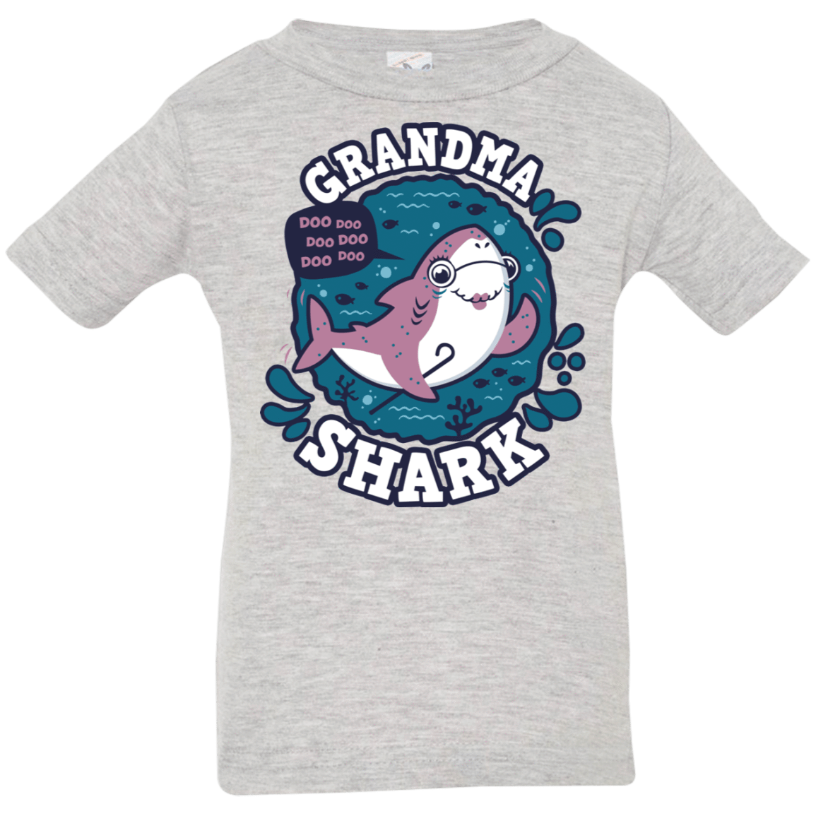T-Shirts Heather Grey / 6 Months Shark Family trazo - Grandma Infant Premium T-Shirt