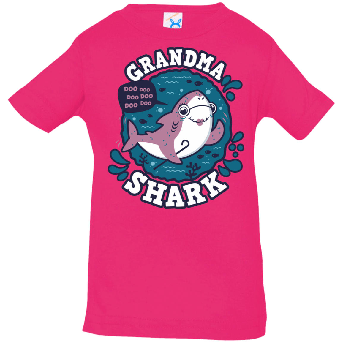 T-Shirts Hot Pink / 6 Months Shark Family trazo - Grandma Infant Premium T-Shirt
