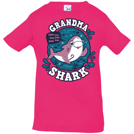 T-Shirts Hot Pink / 6 Months Shark Family trazo - Grandma Infant Premium T-Shirt