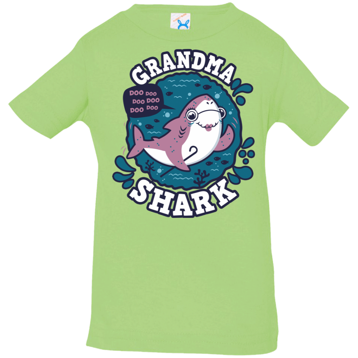 T-Shirts Key Lime / 6 Months Shark Family trazo - Grandma Infant Premium T-Shirt