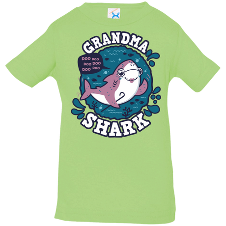 T-Shirts Key Lime / 6 Months Shark Family trazo - Grandma Infant Premium T-Shirt