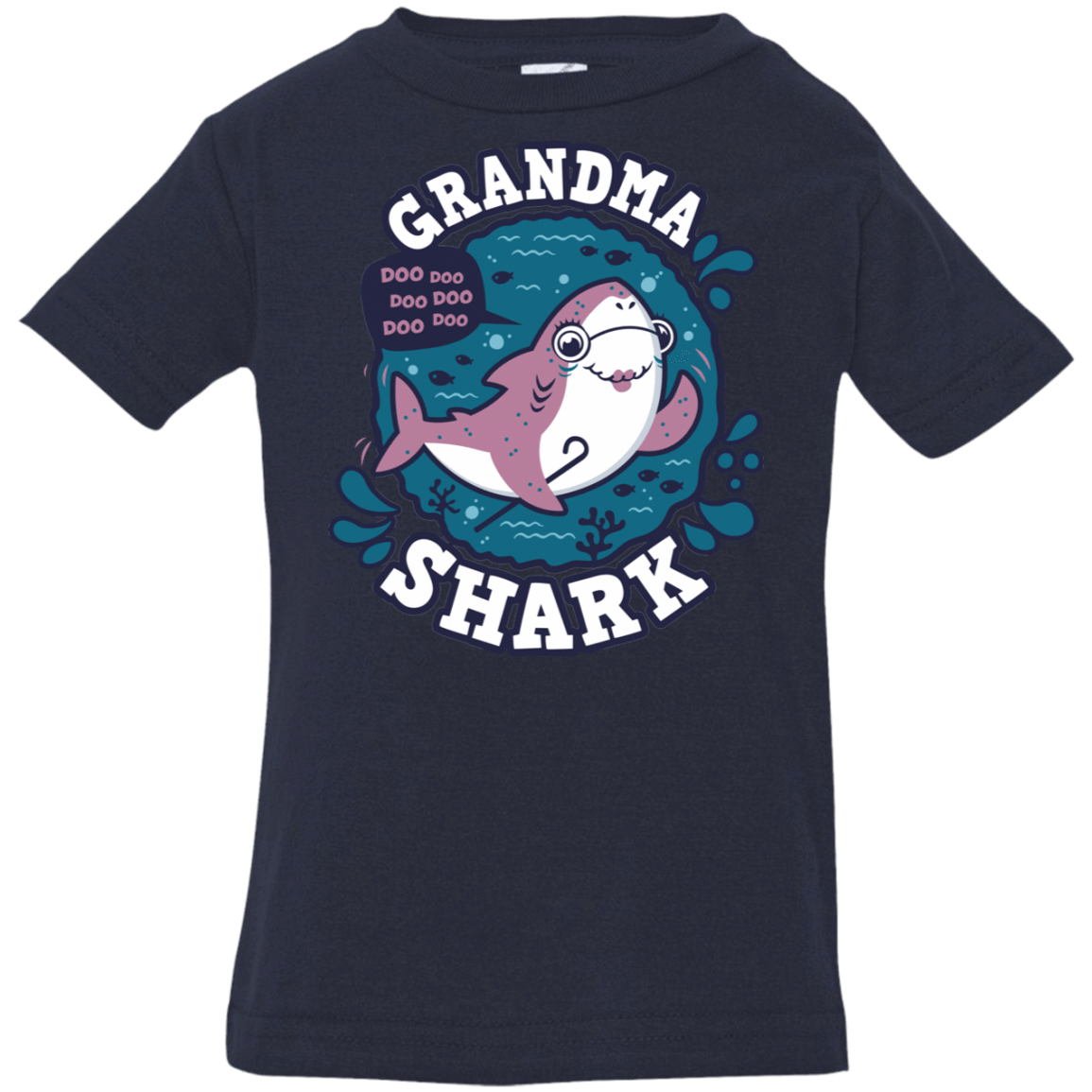 T-Shirts Navy / 6 Months Shark Family trazo - Grandma Infant Premium T-Shirt