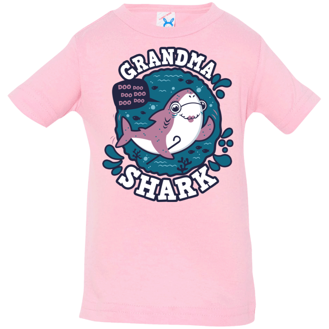 T-Shirts Pink / 6 Months Shark Family trazo - Grandma Infant Premium T-Shirt