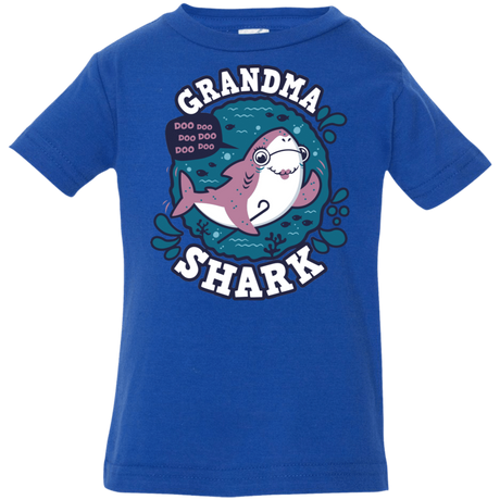 T-Shirts Royal / 6 Months Shark Family trazo - Grandma Infant Premium T-Shirt