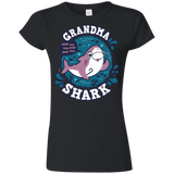 T-Shirts Black / S Shark Family trazo - Grandma Junior Slimmer-Fit T-Shirt