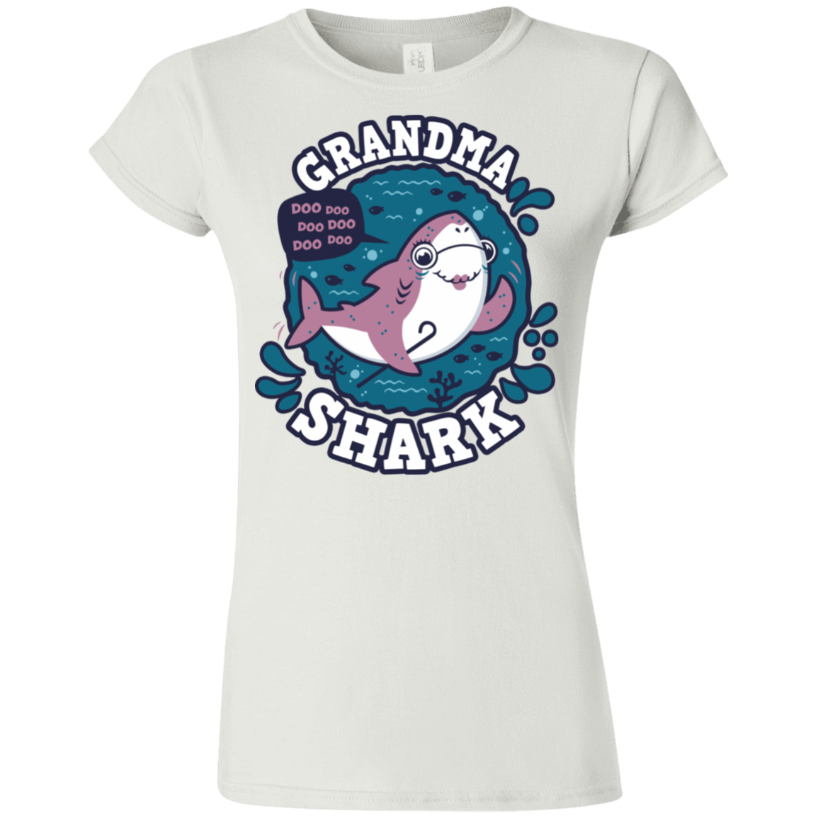 T-Shirts White / S Shark Family trazo - Grandma Junior Slimmer-Fit T-Shirt