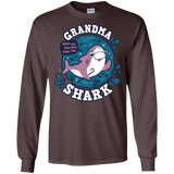 T-Shirts Dark Chocolate / S Shark Family trazo - Grandma Men's Long Sleeve T-Shirt