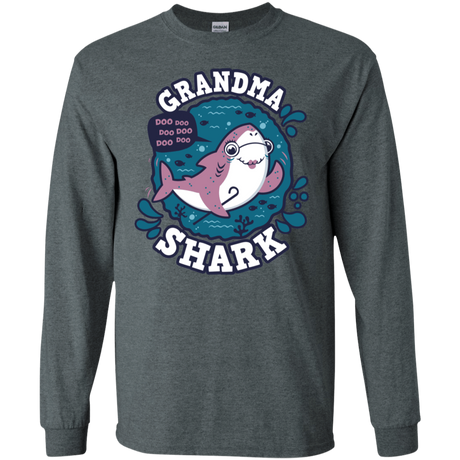 T-Shirts Dark Heather / S Shark Family trazo - Grandma Men's Long Sleeve T-Shirt