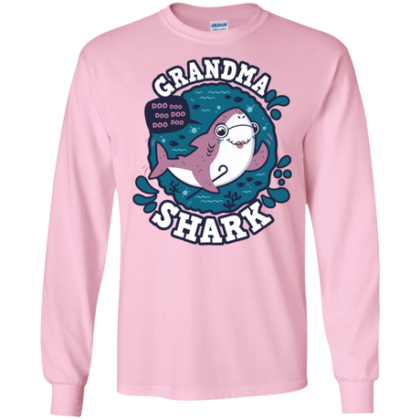 T-Shirts Light Pink / S Shark Family trazo - Grandma Men's Long Sleeve T-Shirt