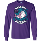 T-Shirts Purple / S Shark Family trazo - Grandma Men's Long Sleeve T-Shirt