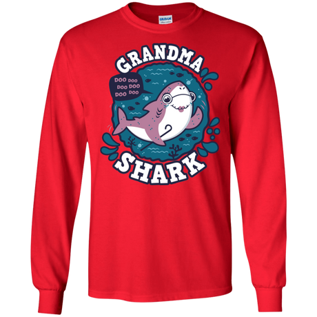 T-Shirts Red / S Shark Family trazo - Grandma Men's Long Sleeve T-Shirt