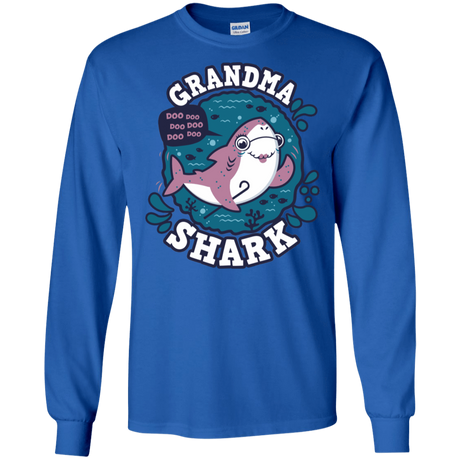 T-Shirts Royal / S Shark Family trazo - Grandma Men's Long Sleeve T-Shirt