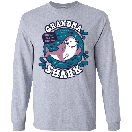 T-Shirts Sport Grey / S Shark Family trazo - Grandma Men's Long Sleeve T-Shirt