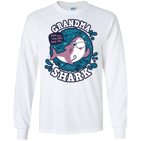 T-Shirts White / S Shark Family trazo - Grandma Men's Long Sleeve T-Shirt