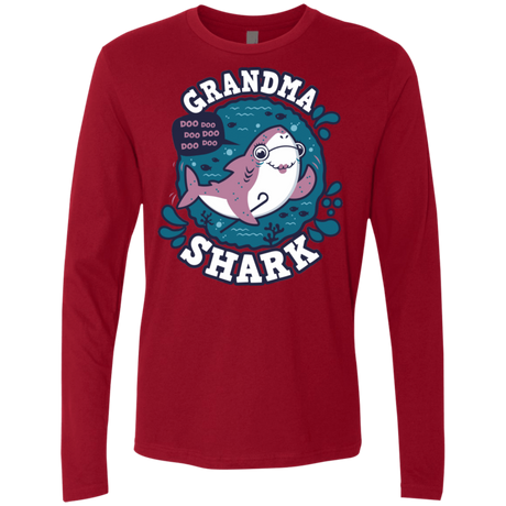 T-Shirts Cardinal / S Shark Family trazo - Grandma Men's Premium Long Sleeve