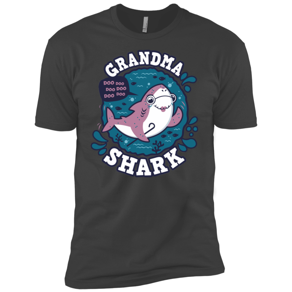 T-Shirts Heavy Metal / X-Small Shark Family trazo - Grandma Men's Premium T-Shirt