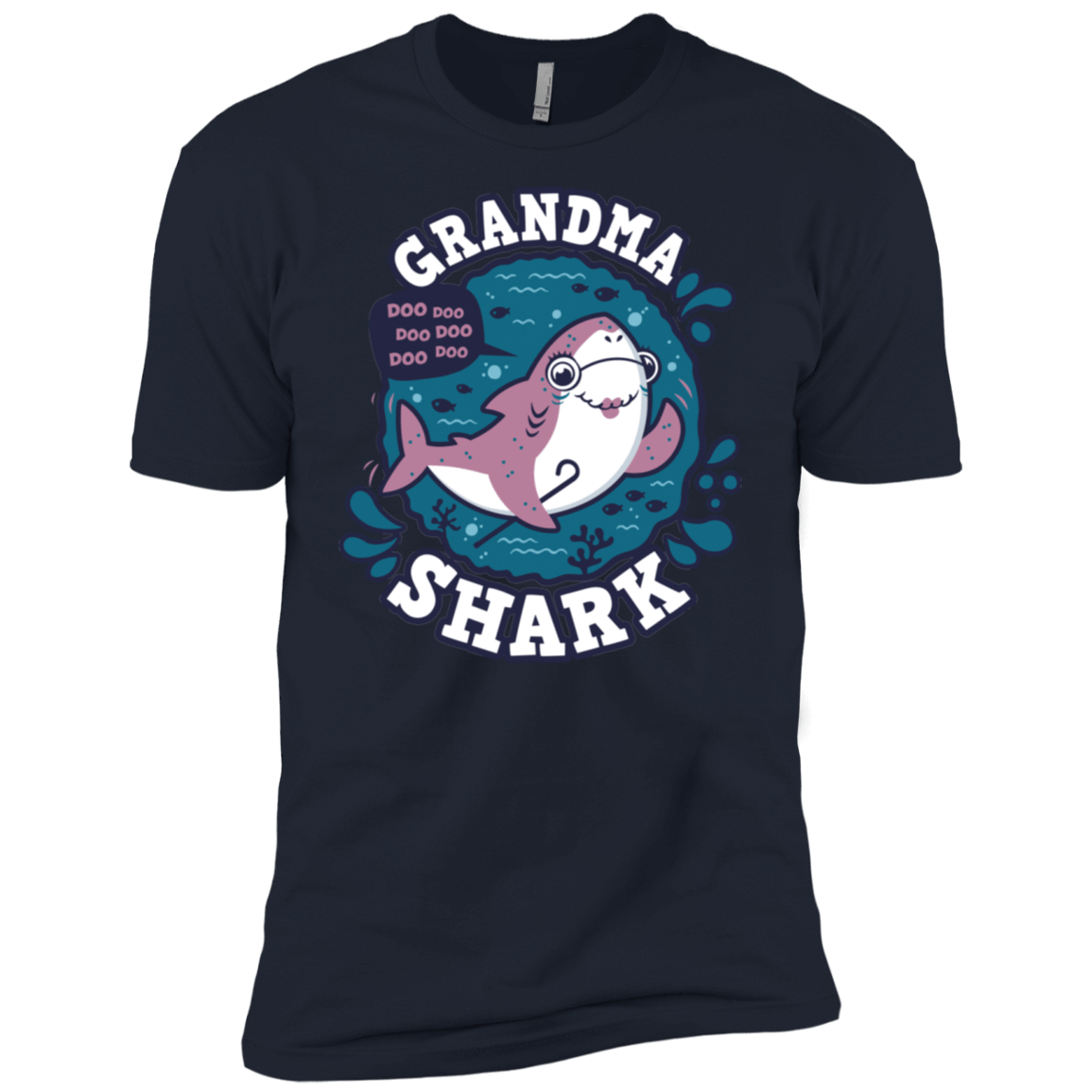 T-Shirts Midnight Navy / X-Small Shark Family trazo - Grandma Men's Premium T-Shirt