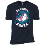 T-Shirts Midnight Navy / X-Small Shark Family trazo - Grandma Men's Premium T-Shirt