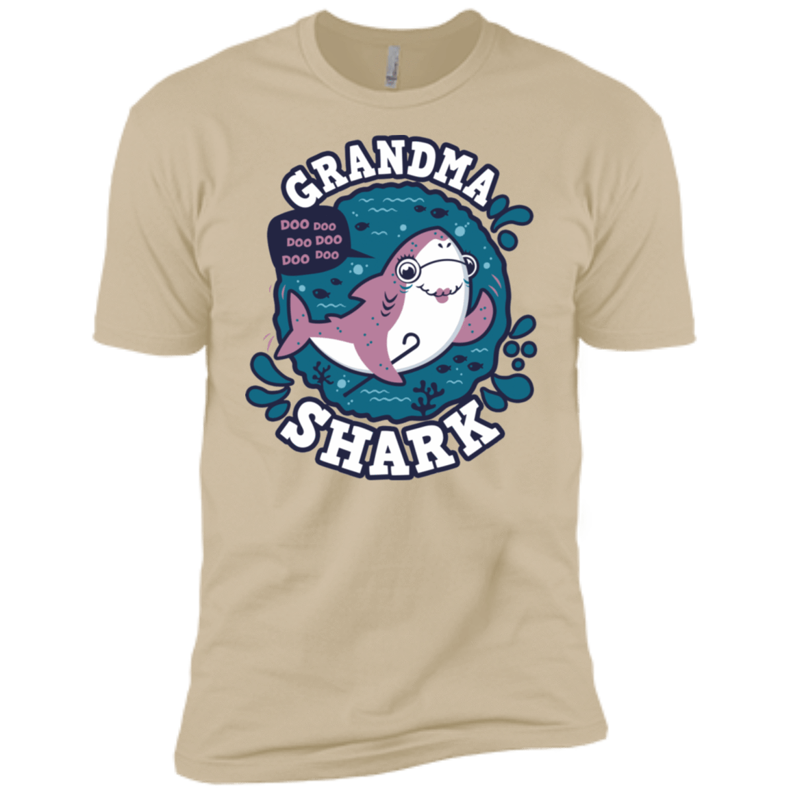 T-Shirts Sand / X-Small Shark Family trazo - Grandma Men's Premium T-Shirt