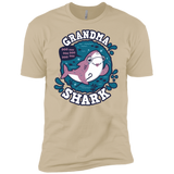 T-Shirts Sand / X-Small Shark Family trazo - Grandma Men's Premium T-Shirt