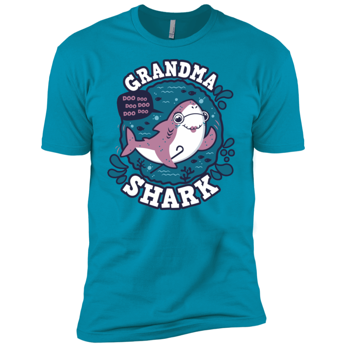 T-Shirts Turquoise / X-Small Shark Family trazo - Grandma Men's Premium T-Shirt