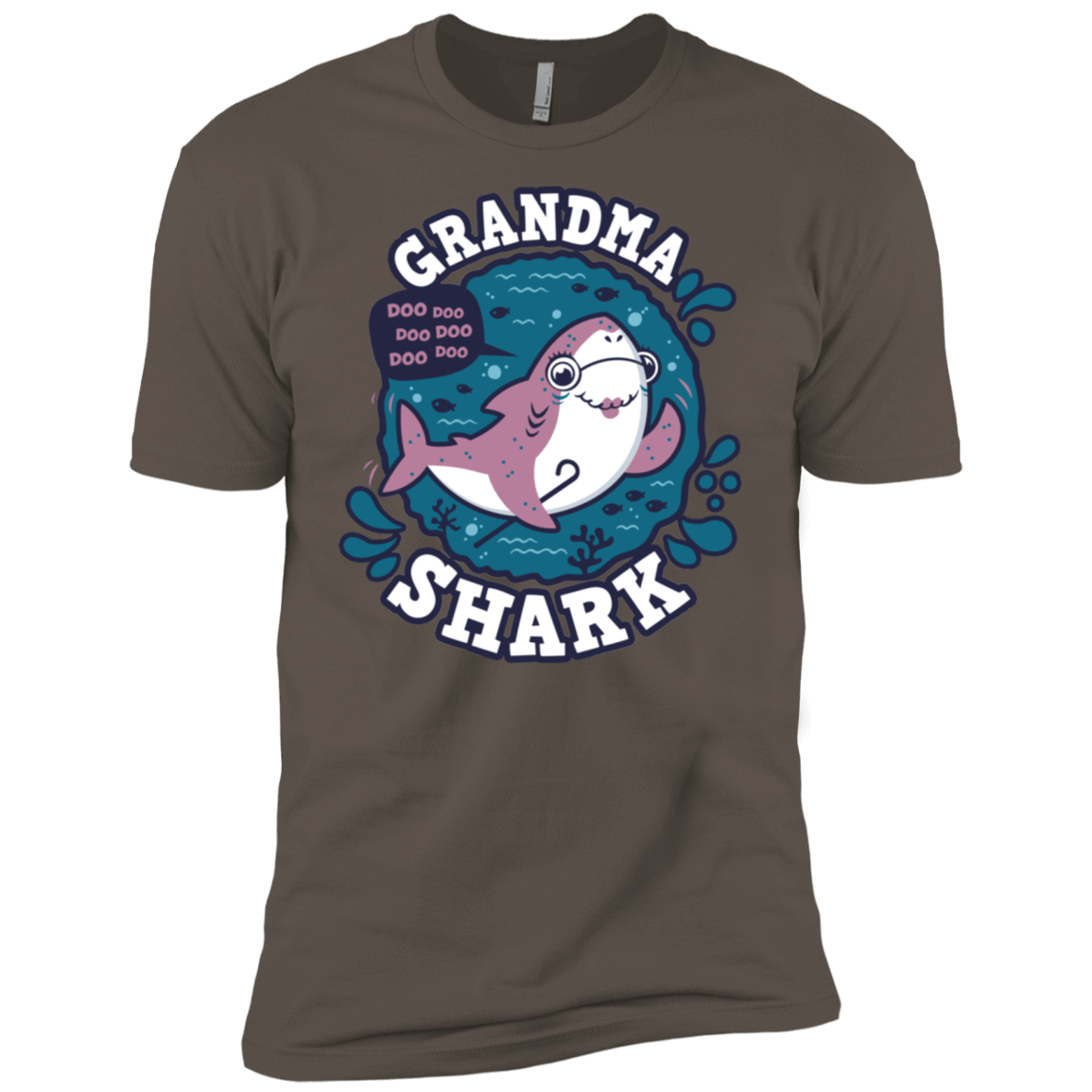 T-Shirts Warm Grey / X-Small Shark Family trazo - Grandma Men's Premium T-Shirt
