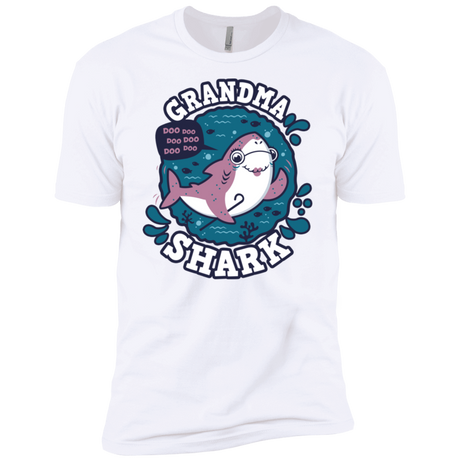 T-Shirts White / X-Small Shark Family trazo - Grandma Men's Premium T-Shirt