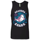 T-Shirts Black / S Shark Family trazo - Grandma Men's Premium Tank Top