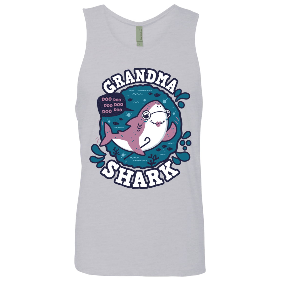 T-Shirts Heather Grey / S Shark Family trazo - Grandma Men's Premium Tank Top