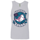 T-Shirts Heather Grey / S Shark Family trazo - Grandma Men's Premium Tank Top