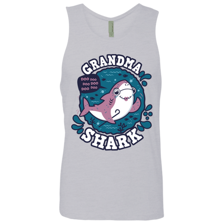 T-Shirts Heather Grey / S Shark Family trazo - Grandma Men's Premium Tank Top