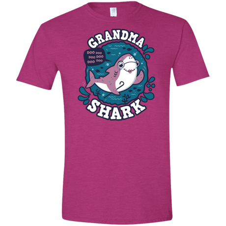 T-Shirts Antique Heliconia / S Shark Family trazo - Grandma Men's Semi-Fitted Softstyle