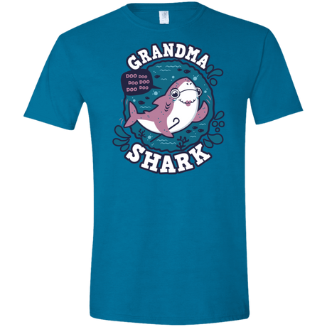T-Shirts Antique Sapphire / S Shark Family trazo - Grandma Men's Semi-Fitted Softstyle