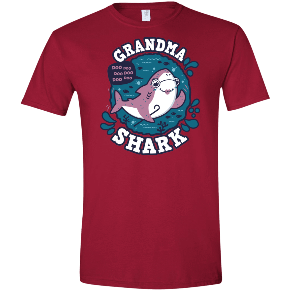 T-Shirts Cardinal Red / S Shark Family trazo - Grandma Men's Semi-Fitted Softstyle