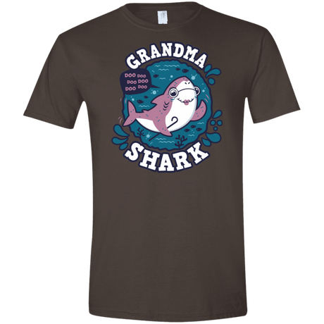 T-Shirts Dark Chocolate / S Shark Family trazo - Grandma Men's Semi-Fitted Softstyle