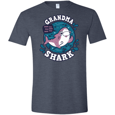 T-Shirts Heather Navy / S Shark Family trazo - Grandma Men's Semi-Fitted Softstyle
